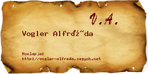 Vogler Alfréda névjegykártya